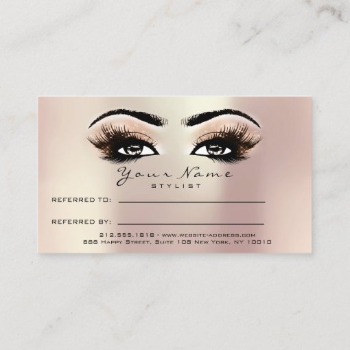 Salon Referral Card Rose Makeup Lashes Extension | Zazzle