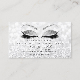 Salon Referral Card Silver Makeup Lashes Extension