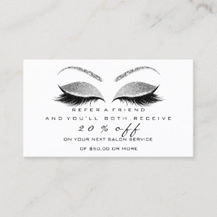 Salon Referral Card White Makeup Lashes Extension