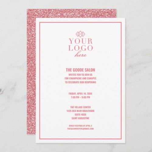Salon Rose Gold Opening Party   Company Event Invitation