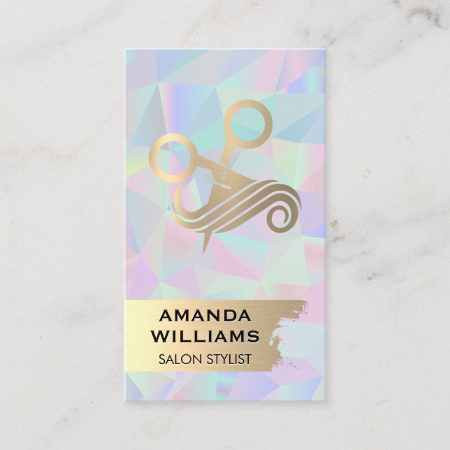 Salon Scissors and Hair | Beauty Business Card (Front)