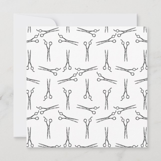 Salon Scissors Hairdresser Shears CUSTOM BG COLOR Invitation (Front)