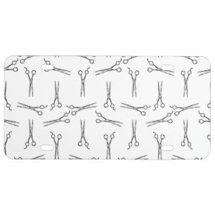 Salon Scissors Hairdresser Shears CUSTOM BG COLOR License Plate