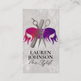 Salon Scissors   Stylish Hair Logo Business Card