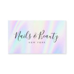 Salon script holographic glam abstract iridescent business card Salon script holographic glam abstract iridescent business card