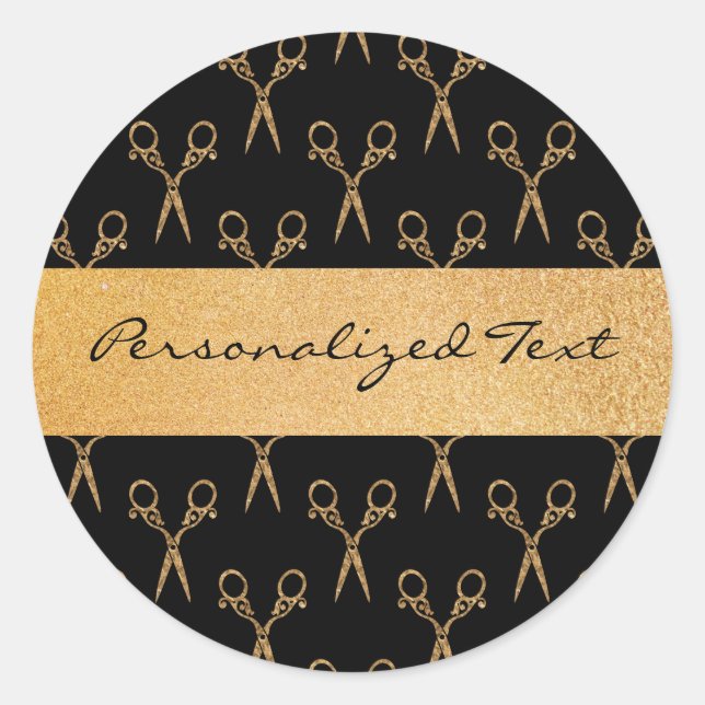 Salon Shears Classic Round Sticker (Front)