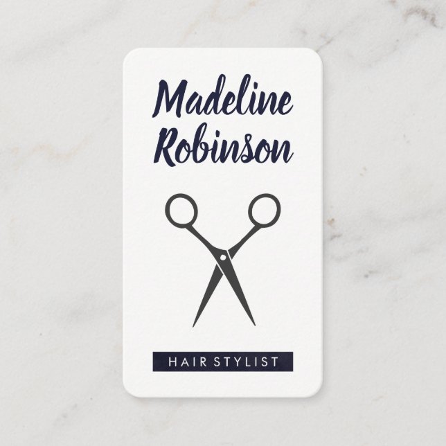 Salon Shears (Gray) Appointment Card (Front)