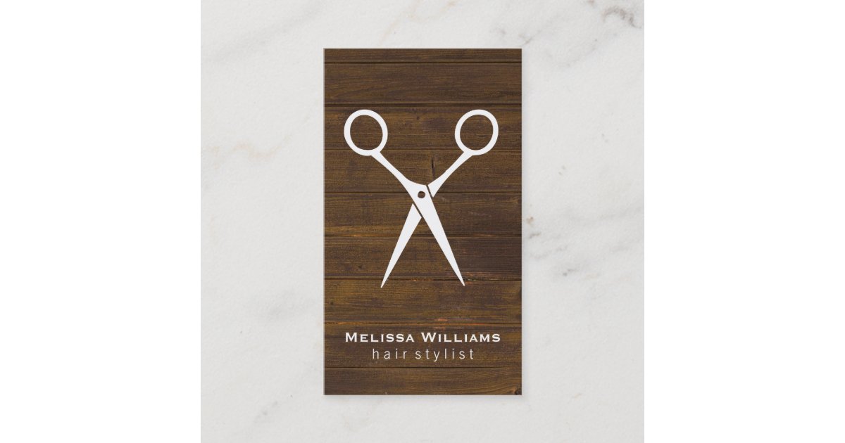 Salon Shears Wood Business Card Zazzle