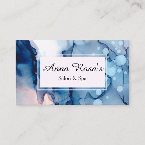 *~* Salon &amp; Spa Abstract Blue Artistic Chic Business Card