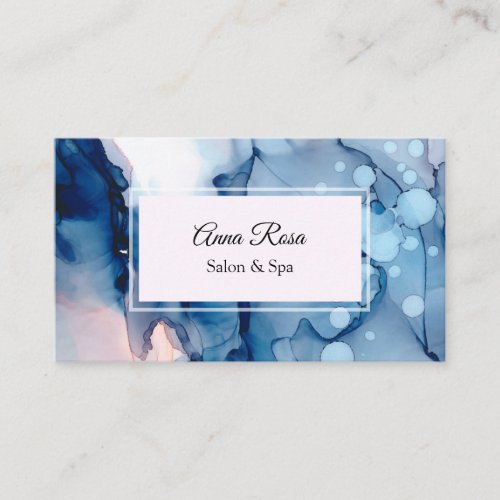 ~ Salon &amp; Spa Abstract Blue Artistic Girly Chic Business Card