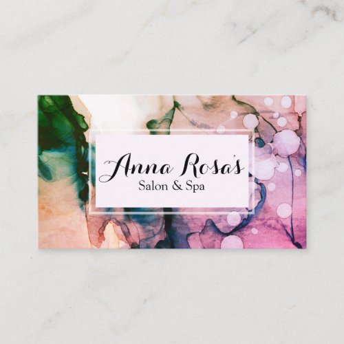 *~* Salon &amp; Spa Abstract Fuschia Artistic Chic Business Card
