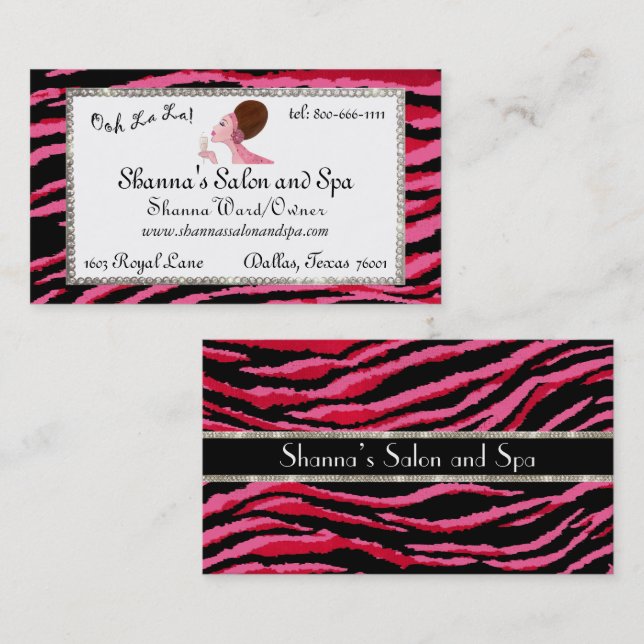 Salon/Spa/Beauty Diva Business Cards (Front/Back)