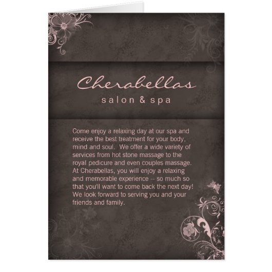 Salon Spa Brochure Pink Taupe Floral (Front)