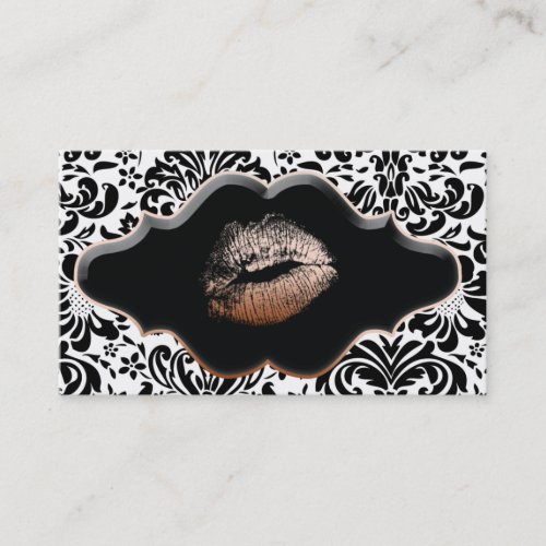 Salon Spa Business Card Bronze Gold Lips