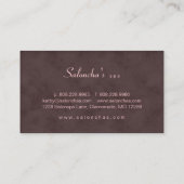 Salon Spa Business Card brown pink aged damask (Back)