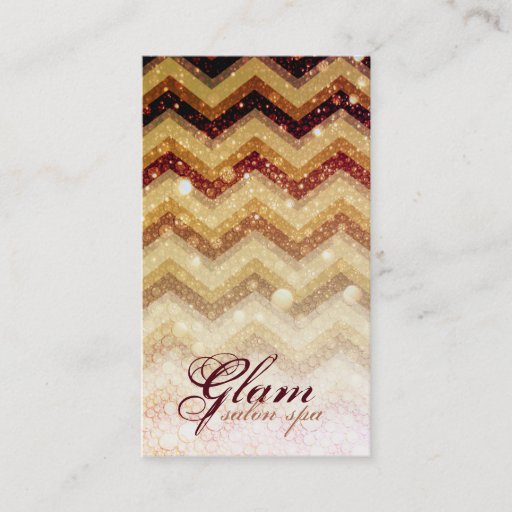 Customizable Salon Spa Business Card Chevron Gold Champagne