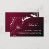Salon Spa Business Card leaf red black (Front/Back)