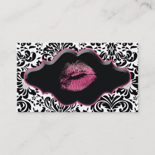 Salon Spa Business Card Pink Lips