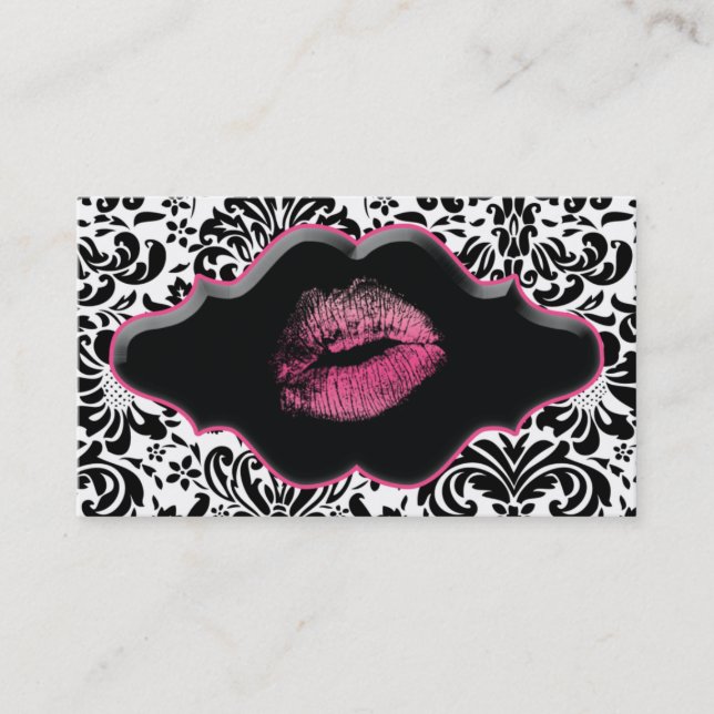 Salon Spa Business Card Pink Lips (Front)