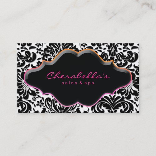 Salon Spa Business Card Pink Orange Elegant