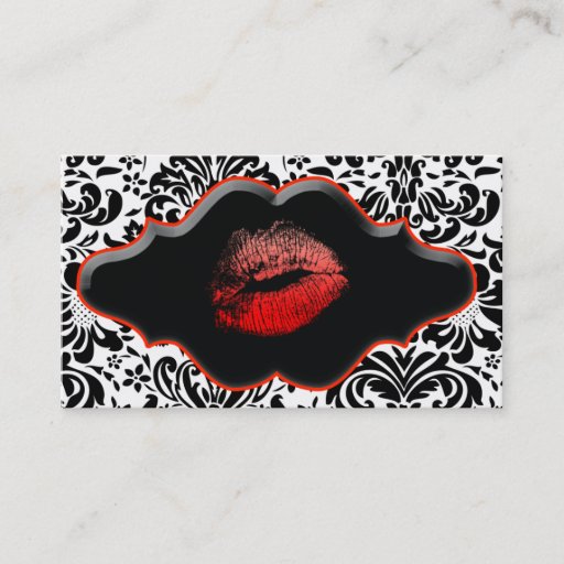 Customizable Salon Spa Business Card Red Lips
