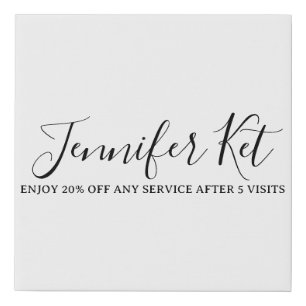 Salon spa business discount offer website visits a faux canvas print
