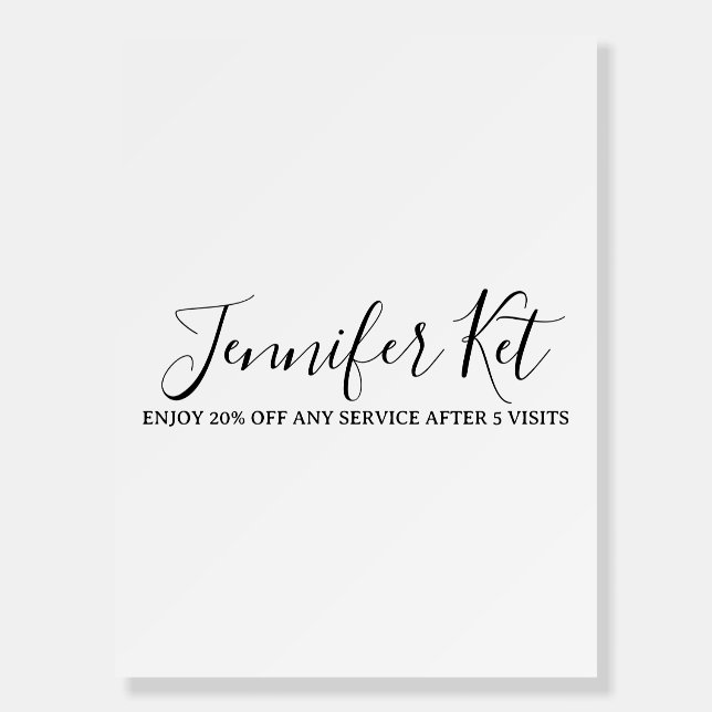 Salon spa business discount offer website visits a foam board (Front)