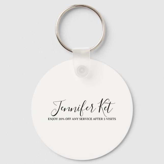 Salon spa business discount offer website visits a keychain (Front)