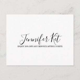 Salon spa business discount offer website visits a postcard