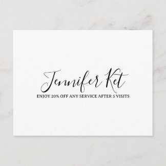Salon spa business discount offer website visits a postcard