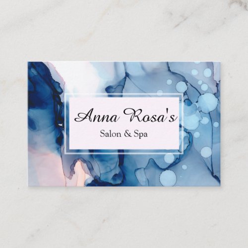 *~* Salon &amp; Spa  Chic Abstract Blue Artistic Business Card