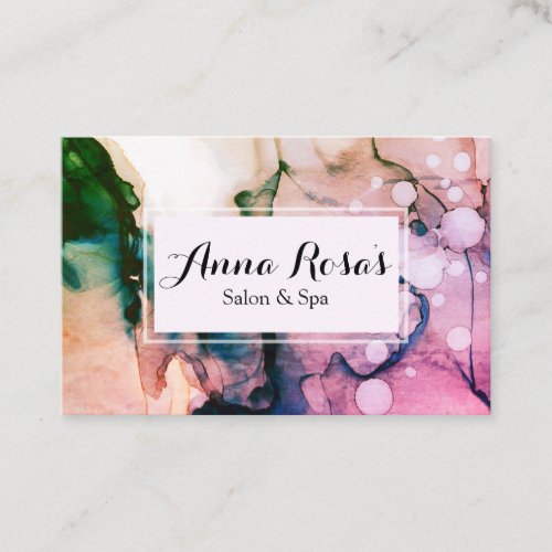*~* Salon &amp; Spa  Chic Abstract Fuschia Artistic Business Card