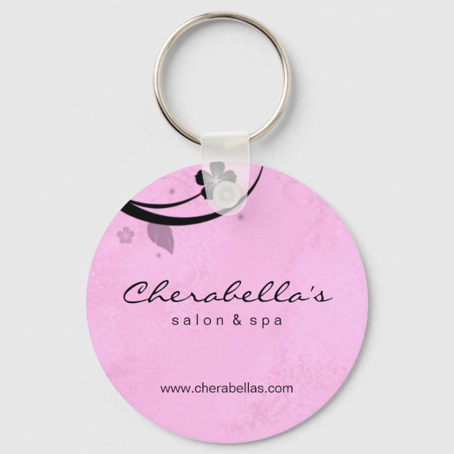 Salon Spa Floral Key Chain Gift watery pink (Front)