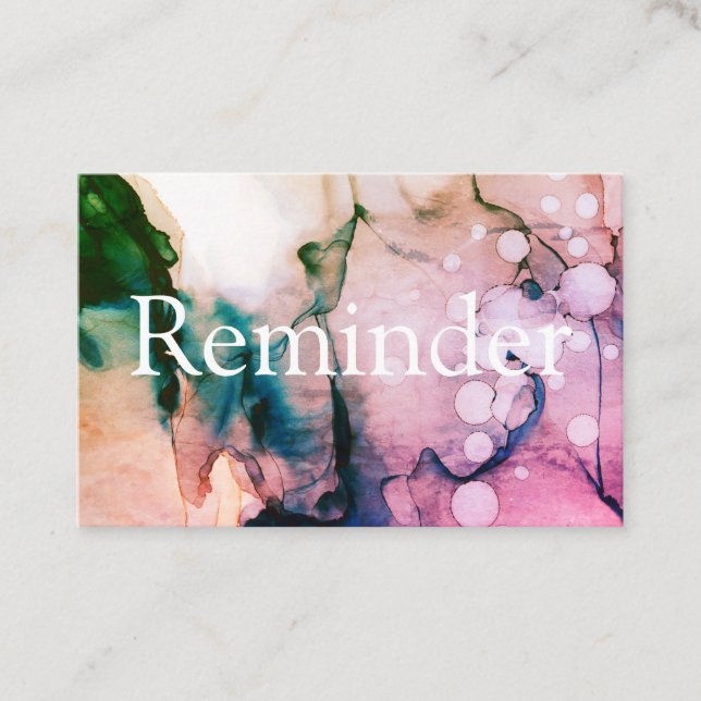 *~* Salon & Spa Fuschia Chic Abstract Artistic Appointment Card (Front)