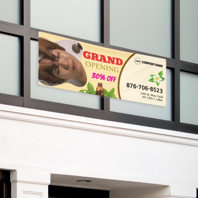 Salon & Spa Grand Opening Banner (Outside Building)