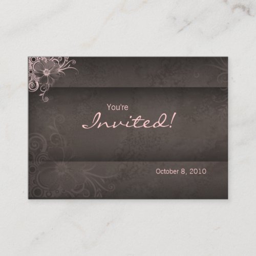 Salon spa Invitation pink brown Postcard Business Card Template