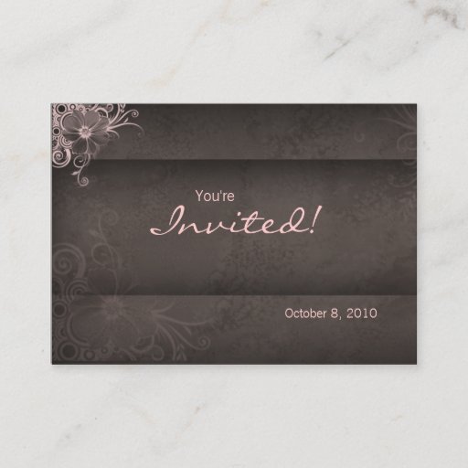 Customizable Salon spa Invitation pink brown Postcard Business Card Template