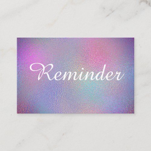 *~* Salon &amp; Spa Iridescent Foil Rainbow Purple Appointment Card