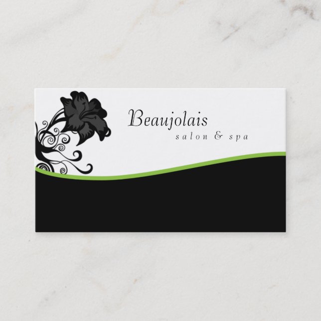 Salon Spa Massage Therapy Business Card Green (Front)