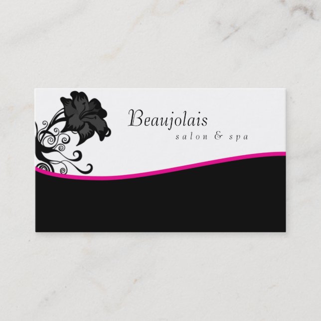 Salon Spa Massage Therapy Business Card Pink (Front)