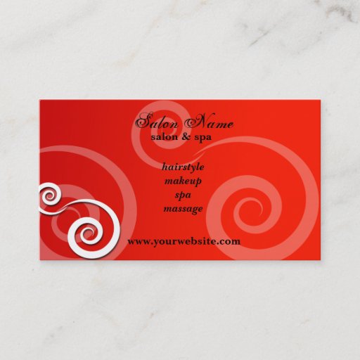 Customizable Salon &amp; Spa Red Business Cards