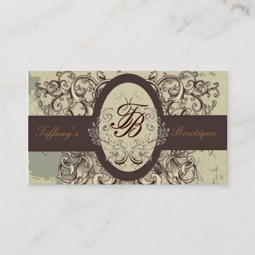Customizable Victorian Frame Vintage Boutique business Card