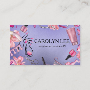 Salon Tools Equipment Manicured Hands Business Card