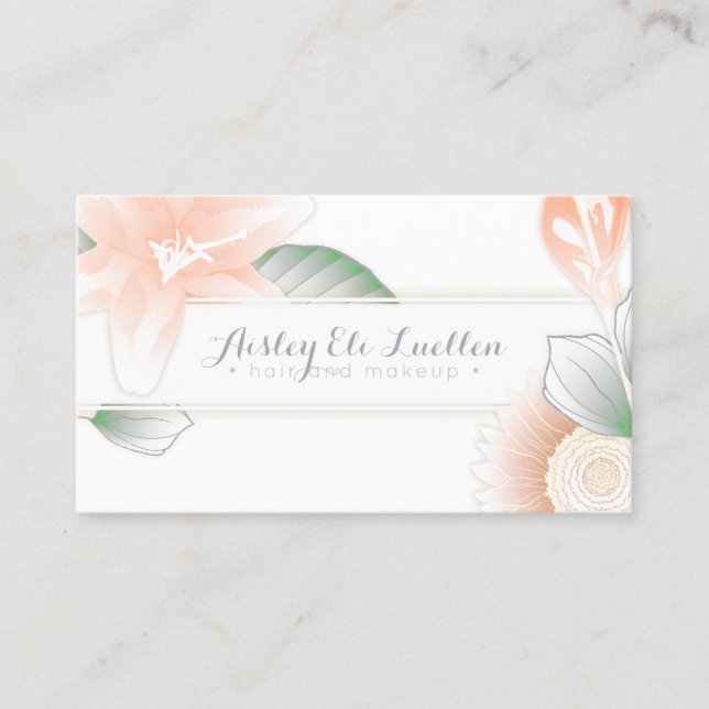salon vintage floral loyalty punch card (Front)