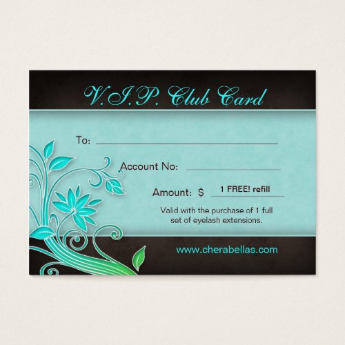 Salon VIP Card Spa Trendy Floral BG Business Cards