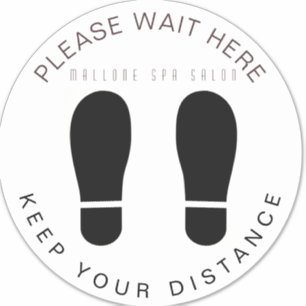 Salon Wait Here Keep your Distance Floor Sticker