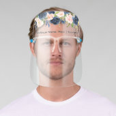 Salon Watercolor Blue Pink Floral Face Shield (Insitu)