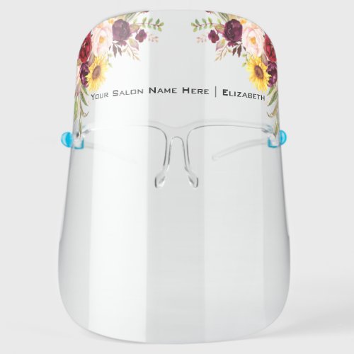 Salon Watercolor Mixed Floral Face Shield