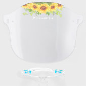 Salon Watercolor Sunflowers Floral Face Shield (Front w/Glasses)