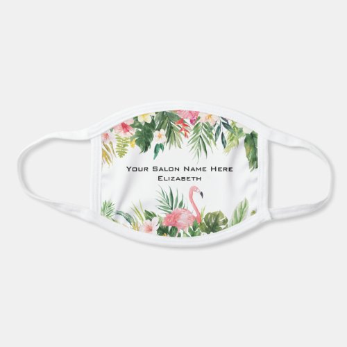 Salon Watercolor Tropical Floral Flamingo Face Mask